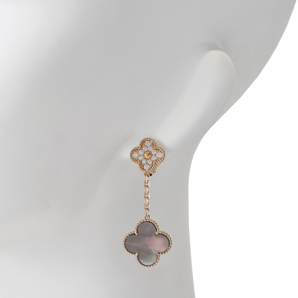 Van Cleef & Arpels Magic Alhambra 2 Motifs Earrings 18K Rose Gold VCARP2R200