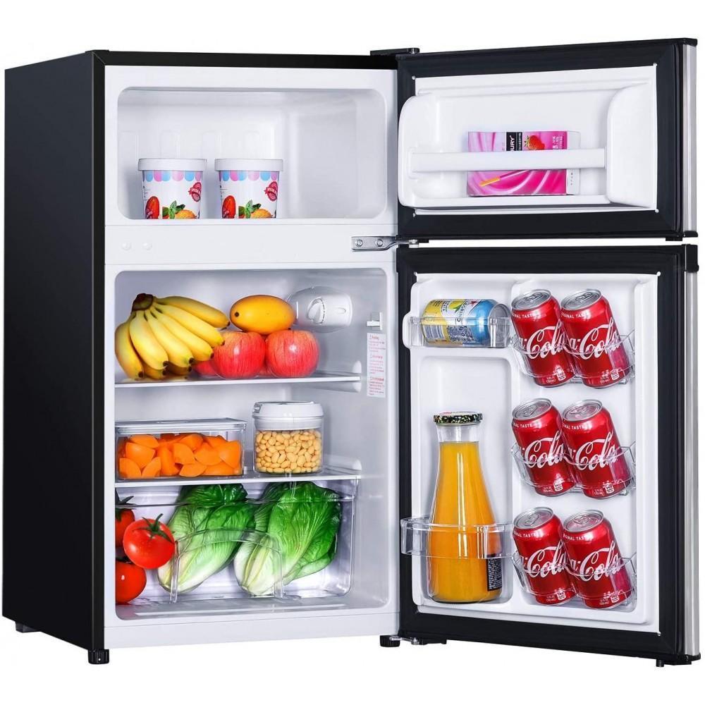 2026 Mini Fridge with Freezer, 3.1 Cu.Ft Small Refrigerator, Compact Refrigerator with LED Light