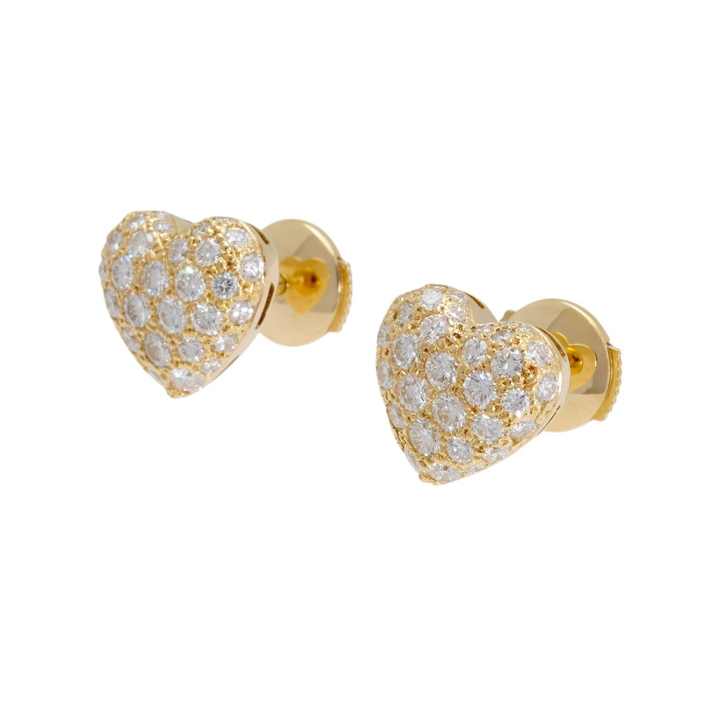 Cartier Heart Earrings 18K Yellow Gold