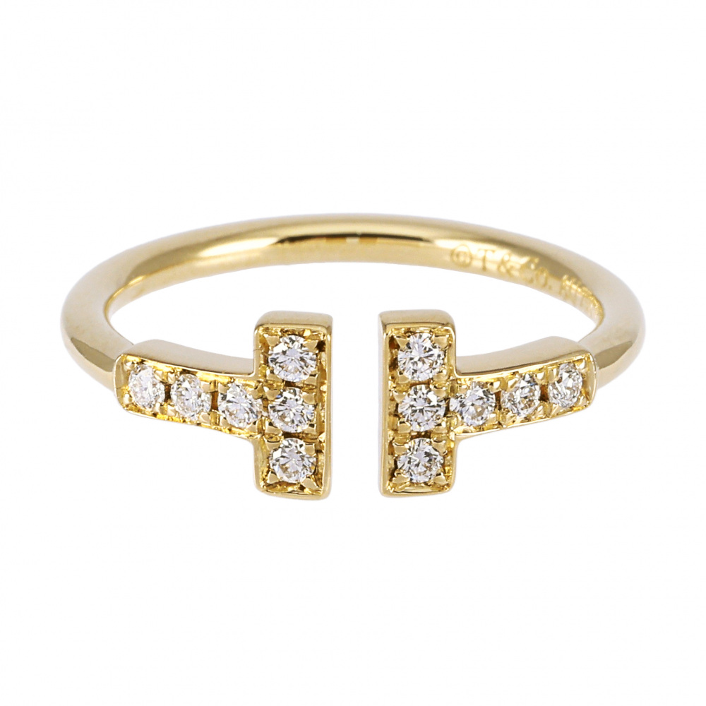 Tiffany & Co. Tiffany T Wire Ring 18K Yellow Gold Diamond 60147100
