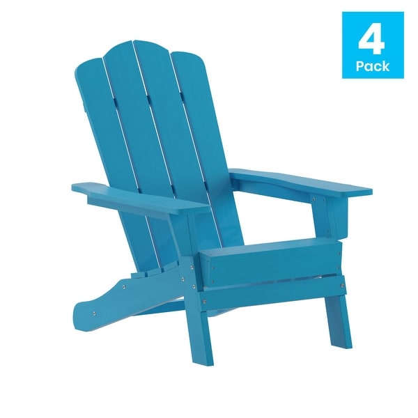 Set of 4 AllWeather Adirondack Chairs with Cupholders