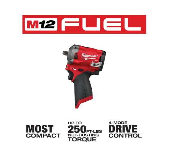 2554-20-2551-20-48-11-2412 M12  12V Lithium-Ion Brushless Cordless  3/8 in. Impact Wrench and Impact Driver with Two 3.0 Ah Batteries