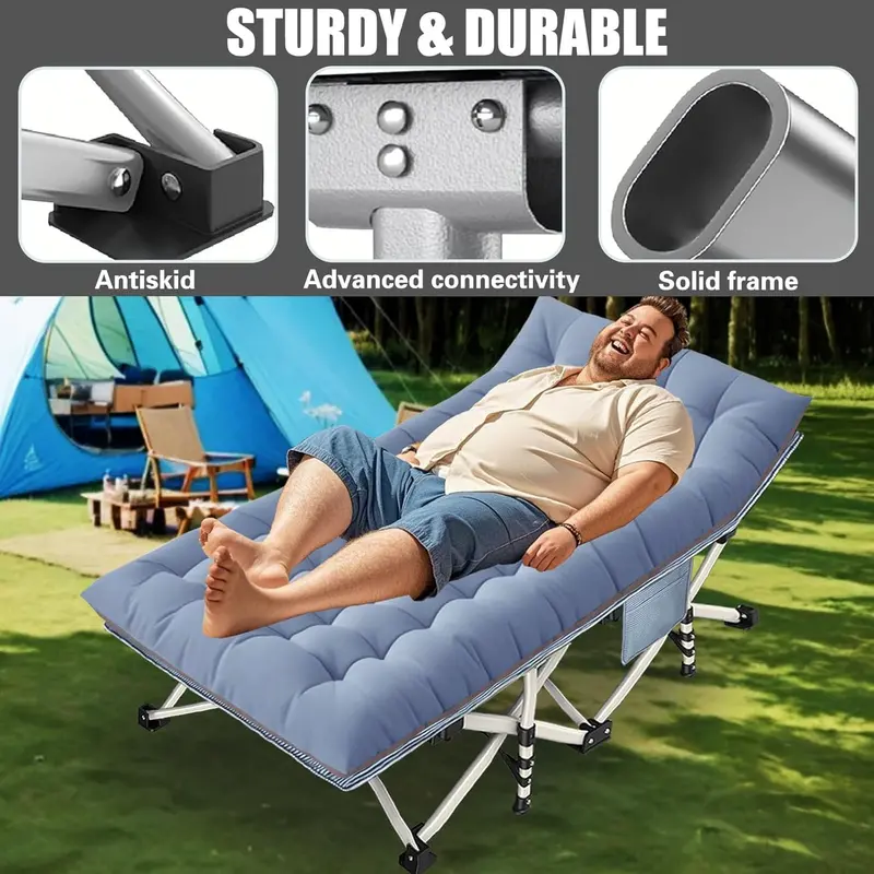 Two-Piece Folding Camping Cot Set – Includes Mattresses, Heavy-Duty Frames & Carry Bags