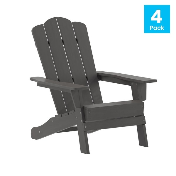 Set of 4 AllWeather Adirondack Chairs with Cupholders