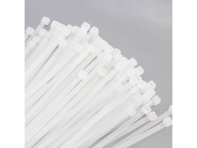 2500 Pack Heavy Duty 8 Inches (50lbs) Zip Cable Tie Down Strap Wire UV White Clear Natural Nylon Wrap