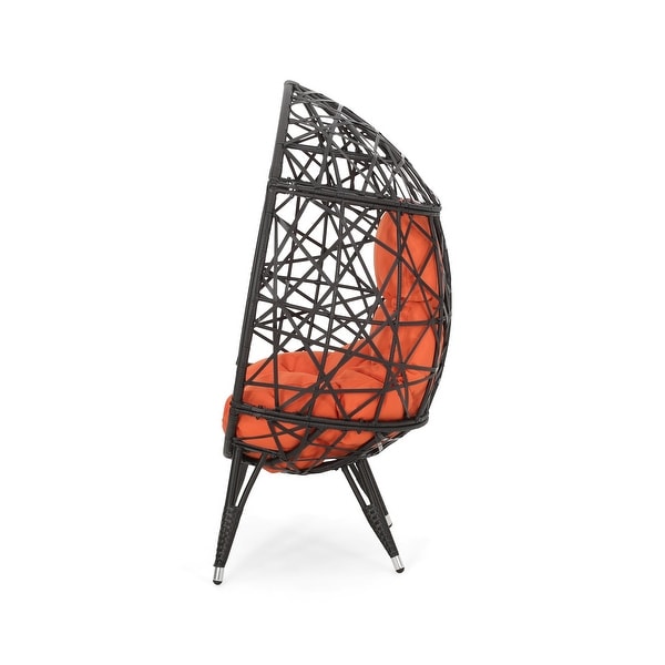 Palazzo Wicker Cushioned Teardrop Chair by Christopher Knight Home