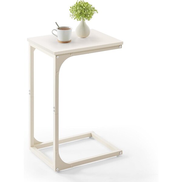CShaped End Table,Small Side Table with Metal Frame for Living Room,Bedroom