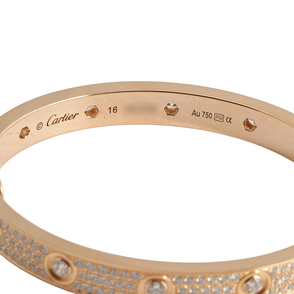 Cartier Love Bracelet 18K Rose Gold Diamond
