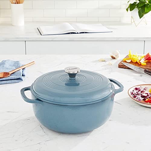 Lodge EC6D43 Enameled Cast Iron Dutch Oven, 6-Quart, Island Spice Red