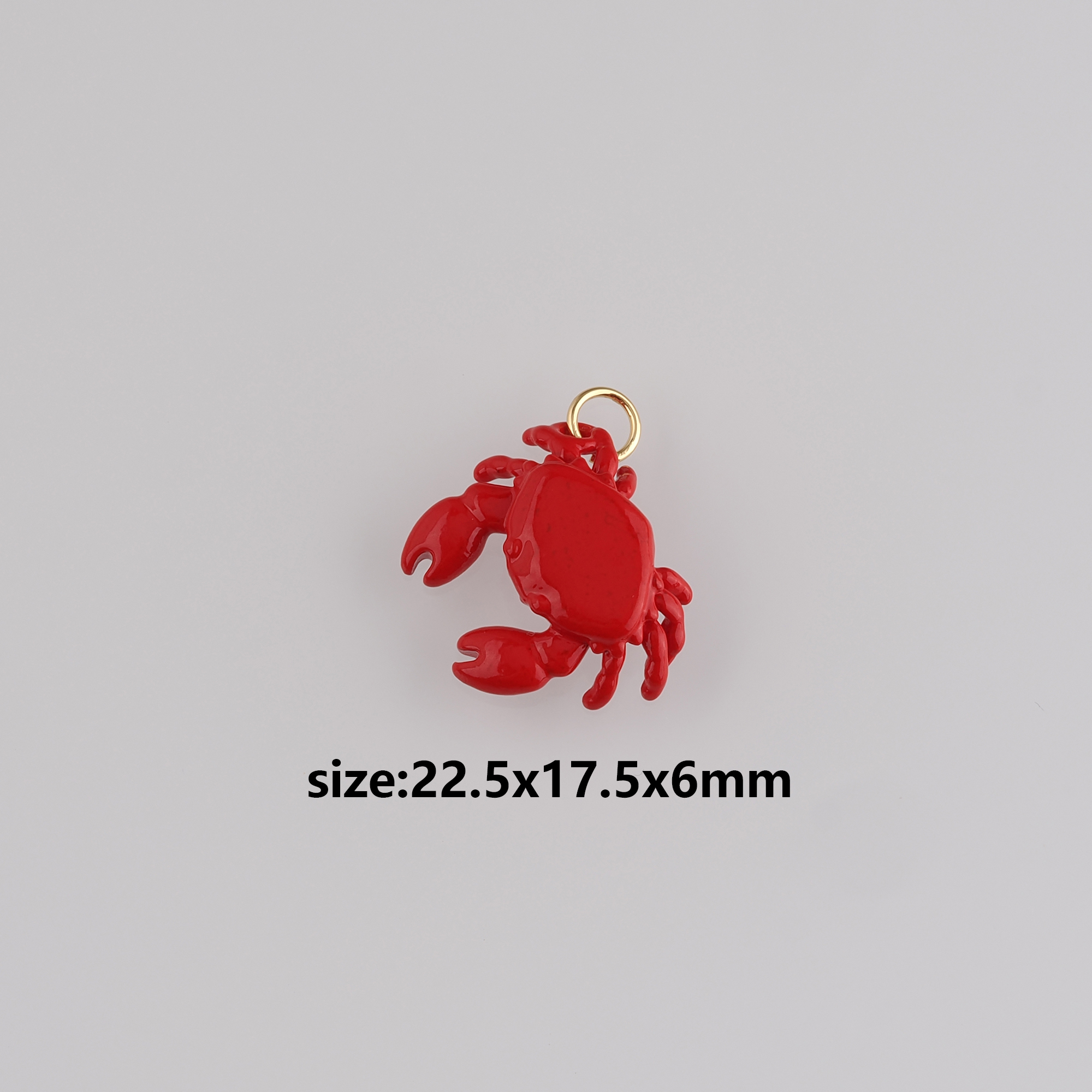 18K Gold Filled Crab Pendant,Enamel Cancer Charm Earrings Necklace for DIY Jewelry Making Supply