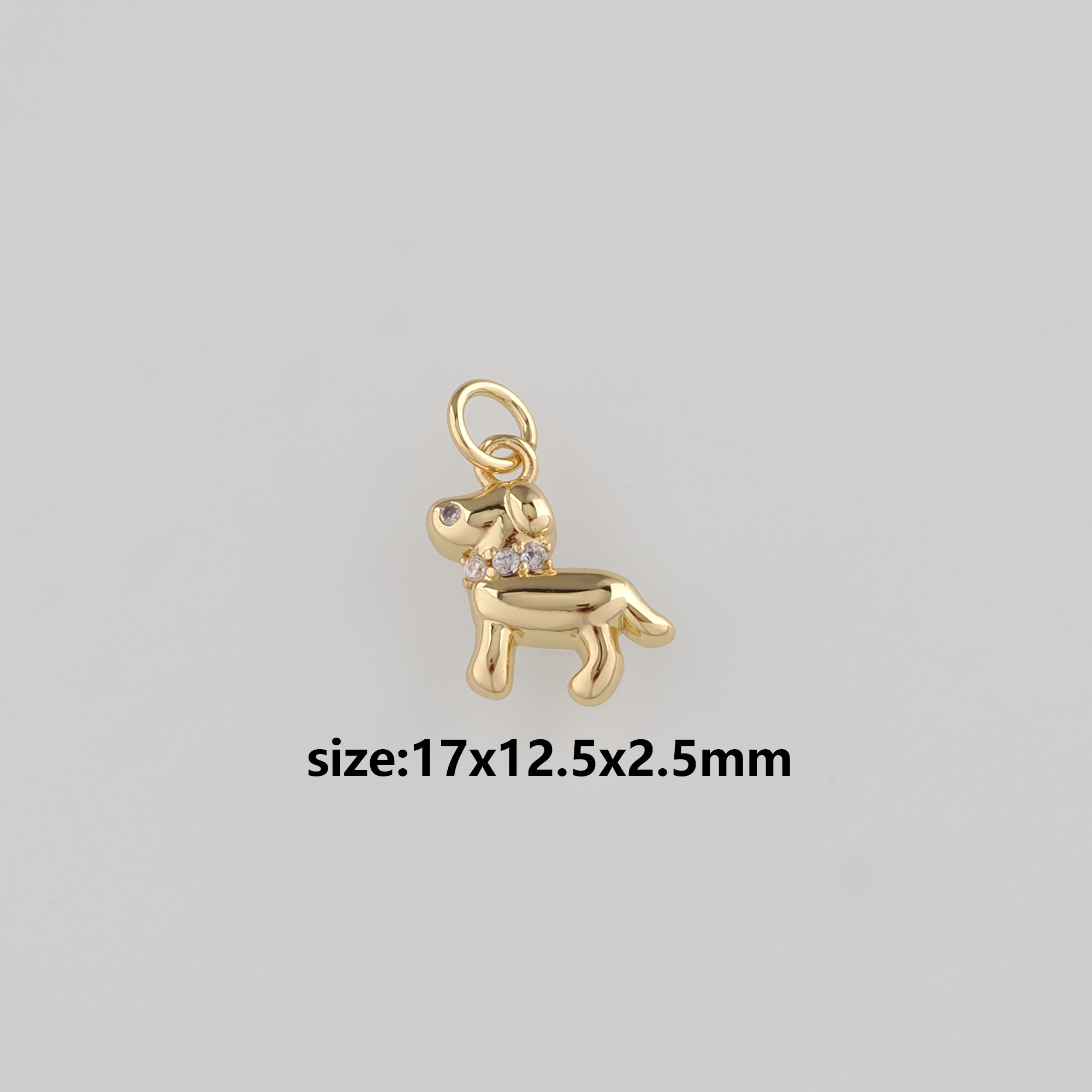 18K Gold Filled Dog Pendant,Dainty Dog Chamr Earrings Necklace for DIY Jewelry Making Supply