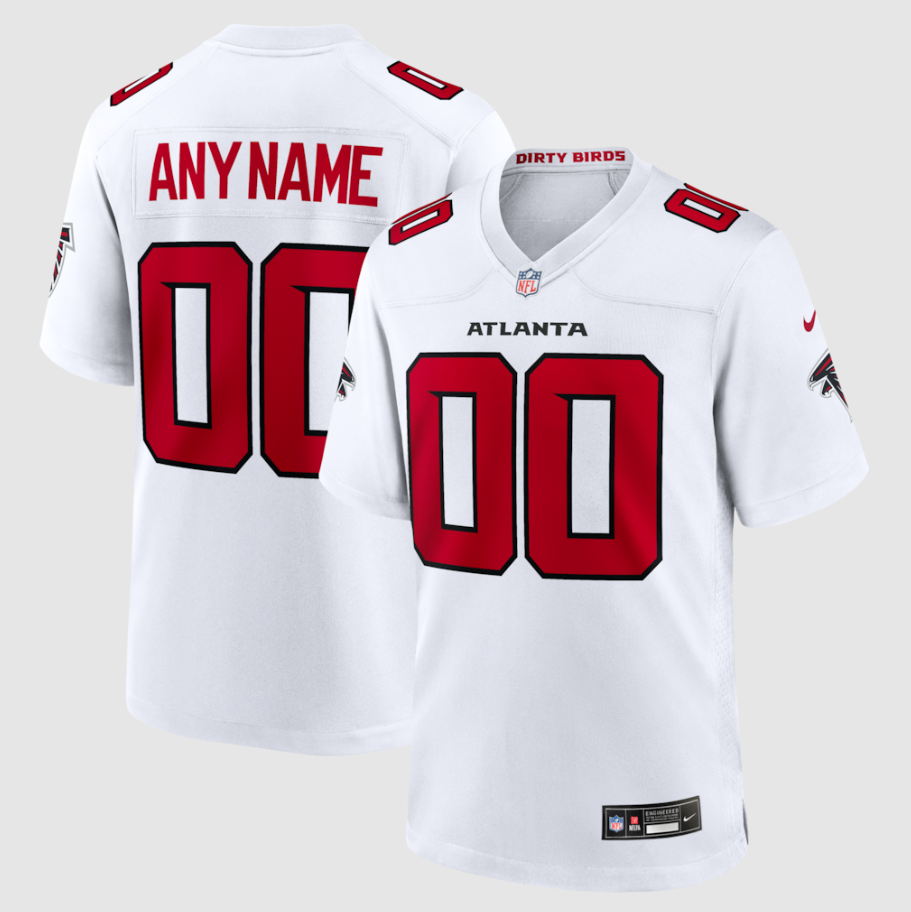 Men's Atlanta Falcons White Custom Game Player Jersey
