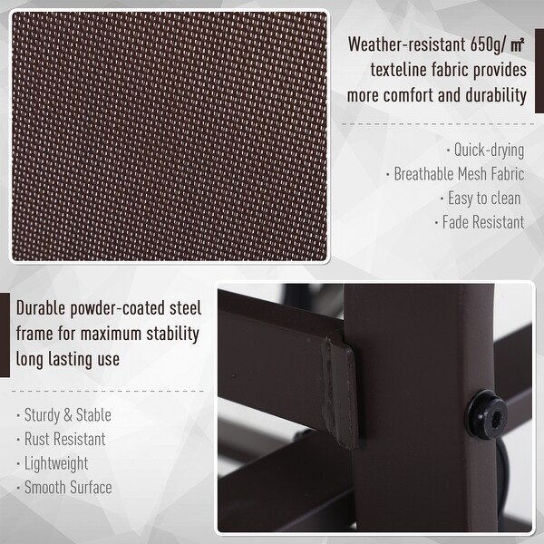 Outsunny Single Glider Brown Mesh Rocking Chair