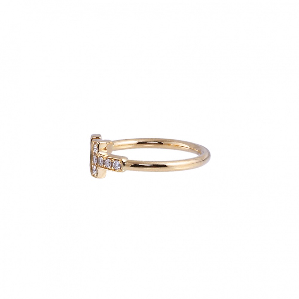 Tiffany & Co. Tiffany T Wire Ring 18K Yellow Gold Diamond