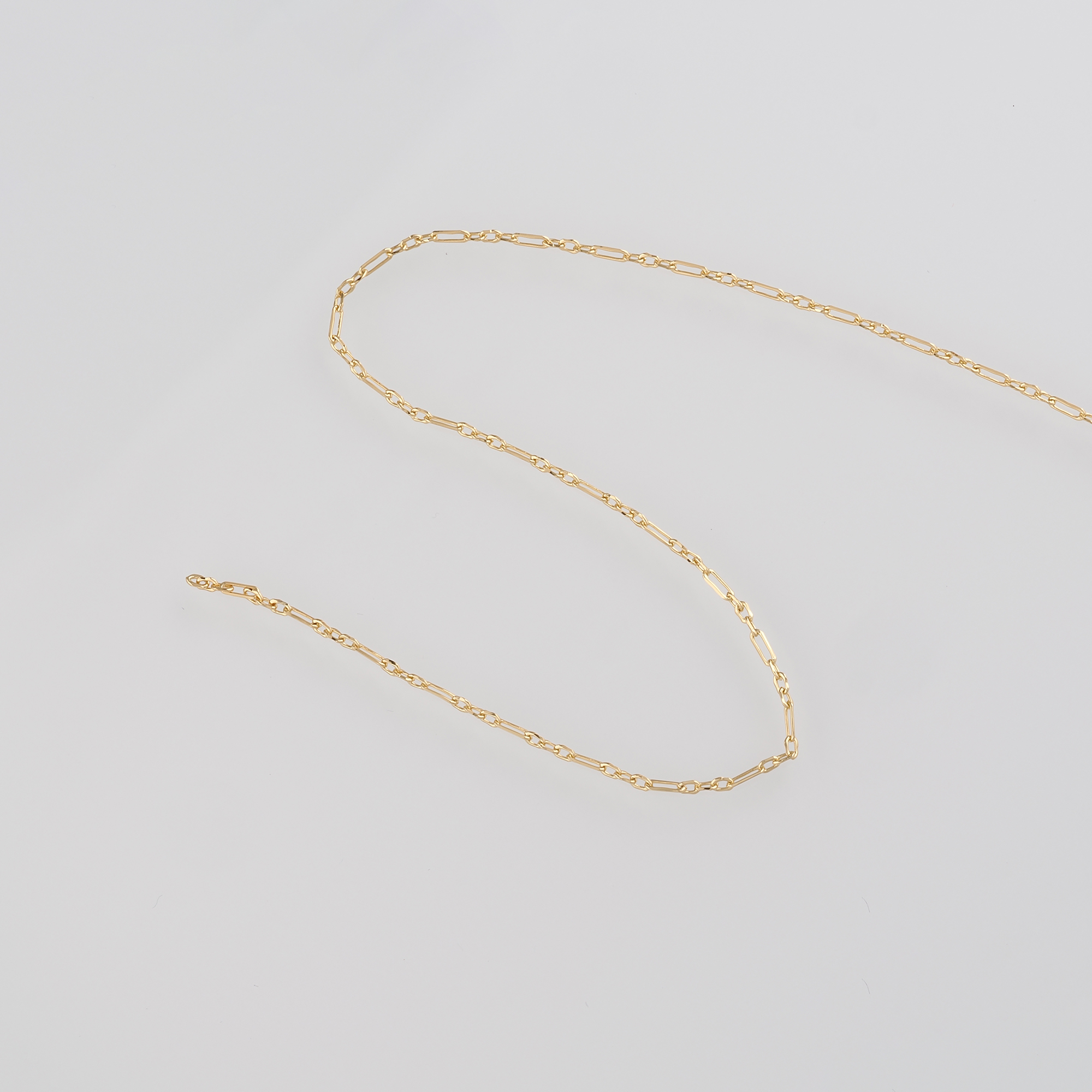 18K Gold Filled Paper Clip Chain Necklace,Dainty Link Chain,Gold Chain Necklace for DIY Jewelry Making Supply