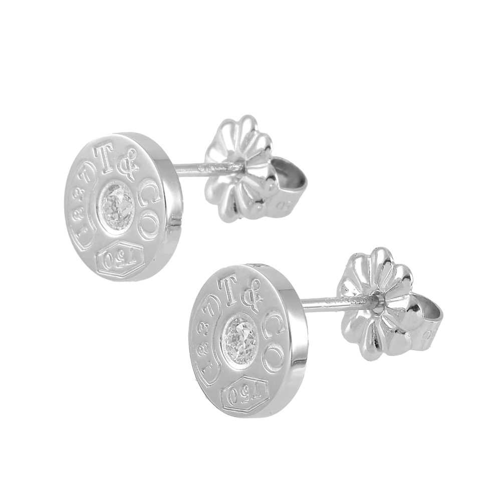 Tiffany & Co. Tiffany 1837 Circle Earrings 18K White Gold Diamond 33285663