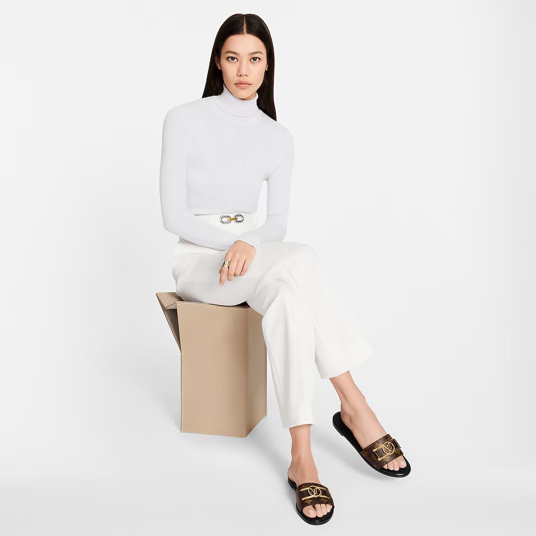 Louis Vuitton Lock It Flat Mules Brown