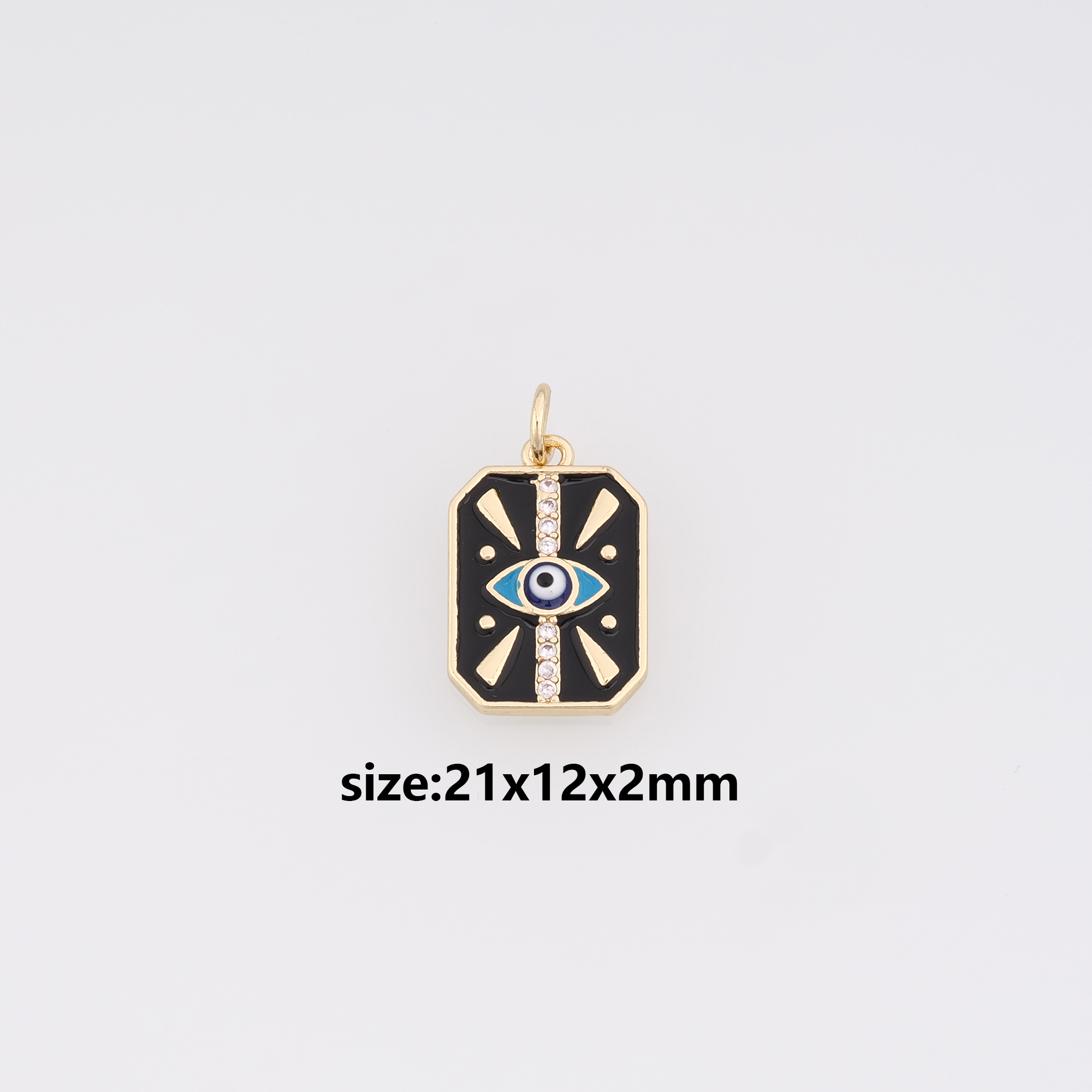 18K Gold Filled Evil Eye Pendant,Enamel Evil Eye Charm Earrings Necklace for DIY Jewelry Making Supply