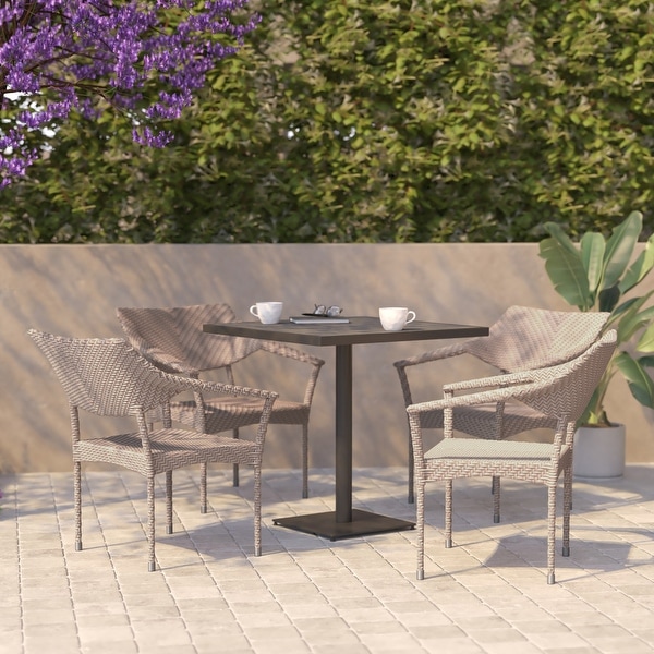 All Weather Commercial Grade PE Rattan Stacking Patio Chairs
