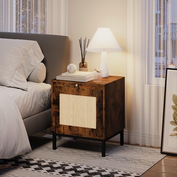 2Pcs Classic Wood Grain Pattern Side End Table