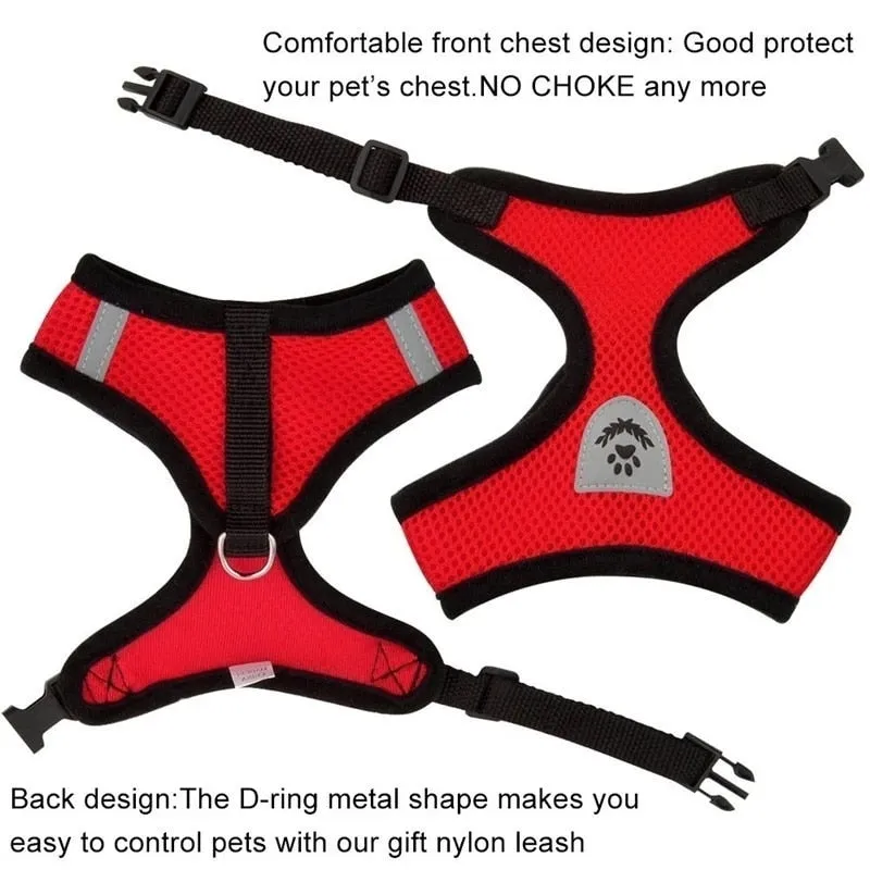 Cat Dog Harness Adjustable Vest Walking