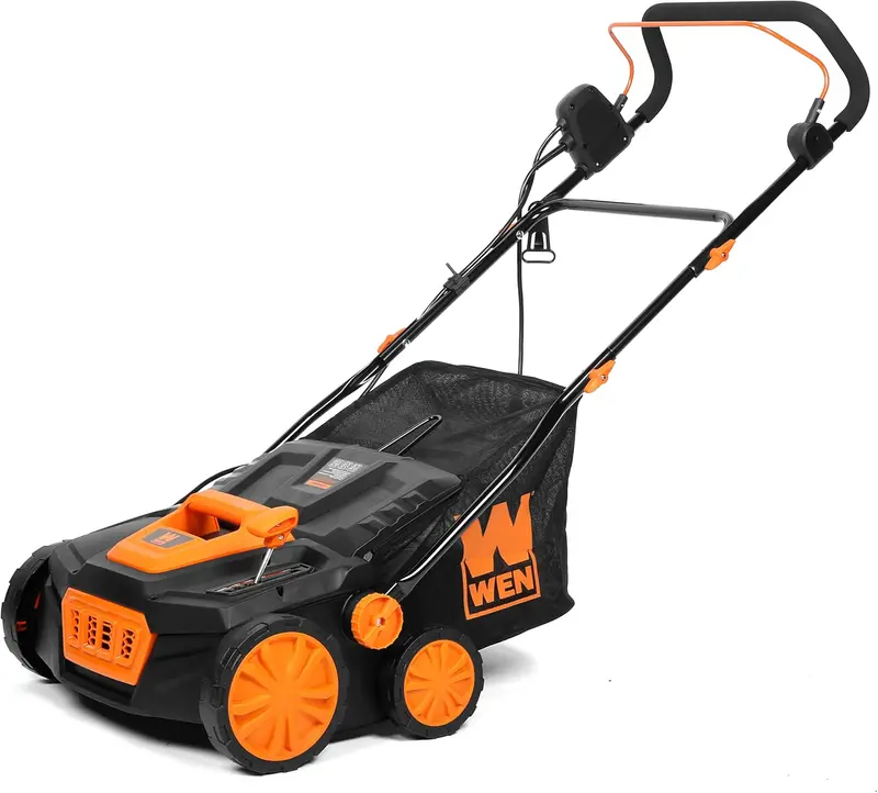 WEN DT1516 – 16-Inch 15-Amp 2-in-1 Electric Dethatcher and Scarifier with Debris Collection Bag