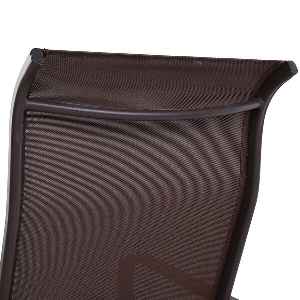 Outsunny Single Glider Brown Mesh Rocking Chair