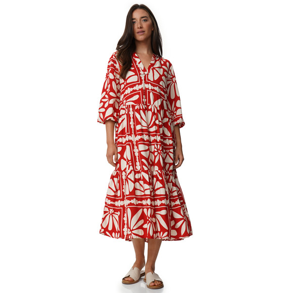 Gina Damen Maxikleid mit Allover-Muster