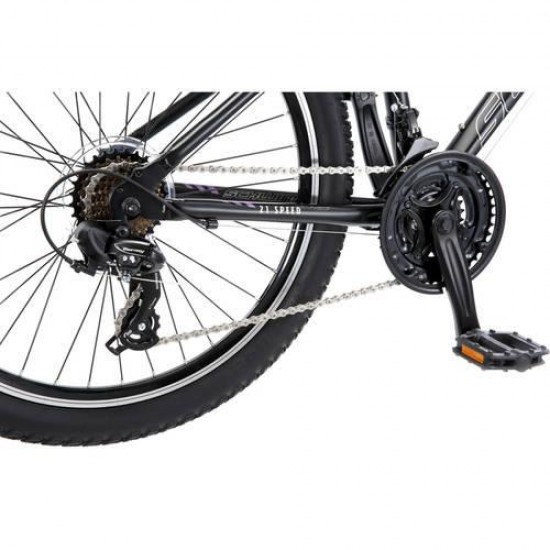 Sidewinder, Mountain Bike, 24 in wheels, Black/Purple, 21 speeds, steel frame