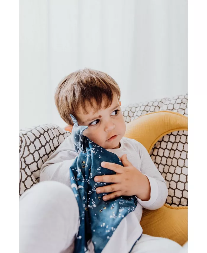 Malabar Baby Silky Soft Lovey Security Blanket With Top Plush Toy, Starry Night