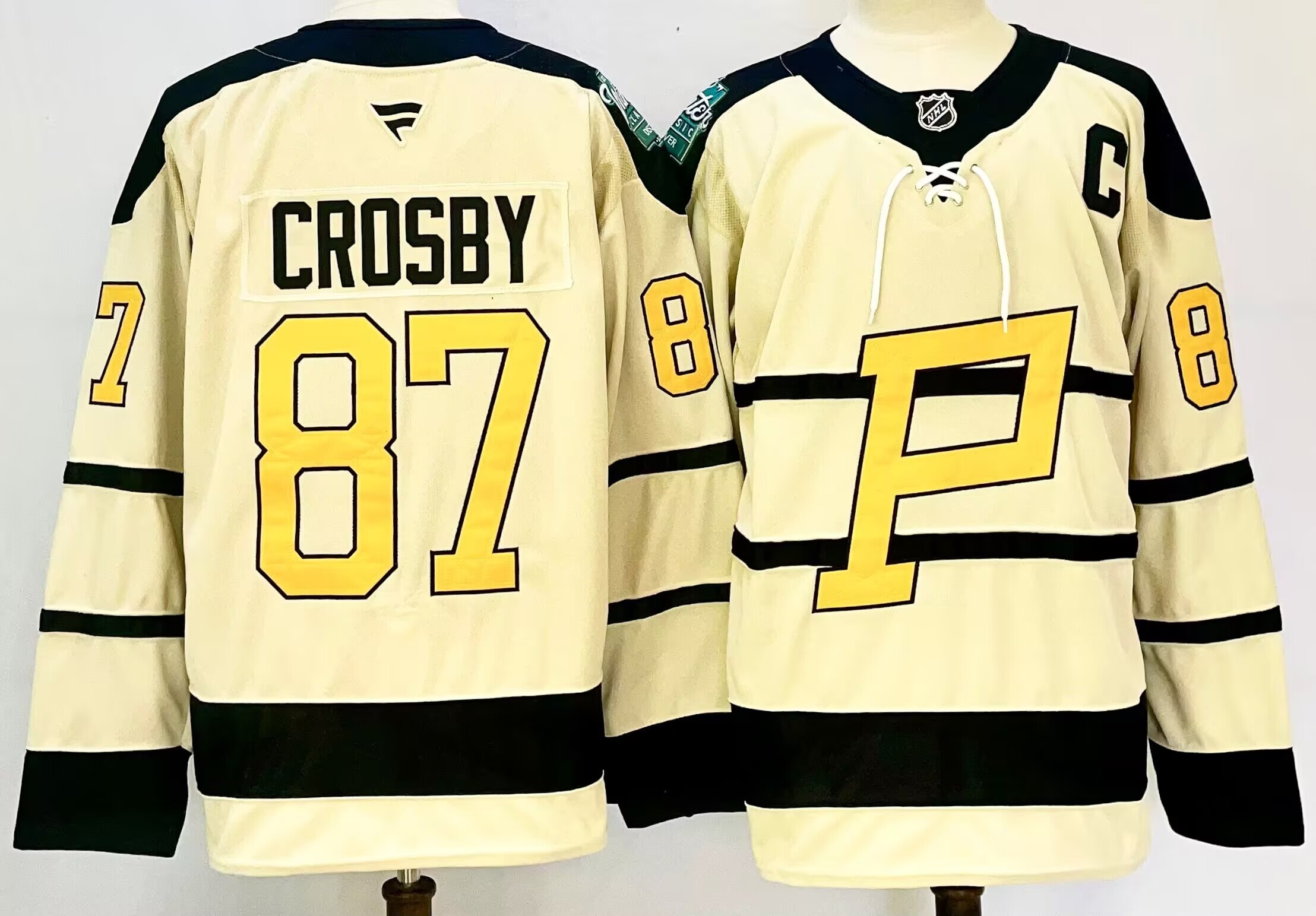 Men's Pittsburgh Penguins Sidney Crosby #87 Fanatics Cream Player Game Jersey