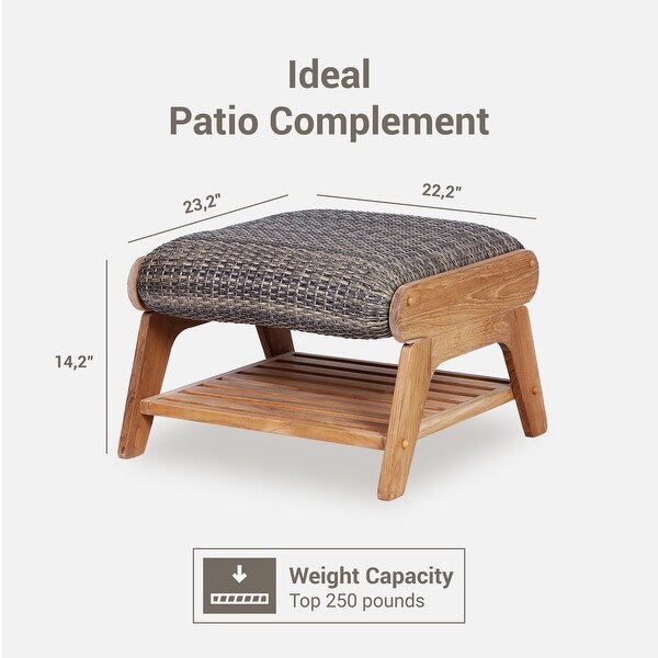 Cambridge Casual Auburn Upholstered Teak Adirondack Chair with Ottoman