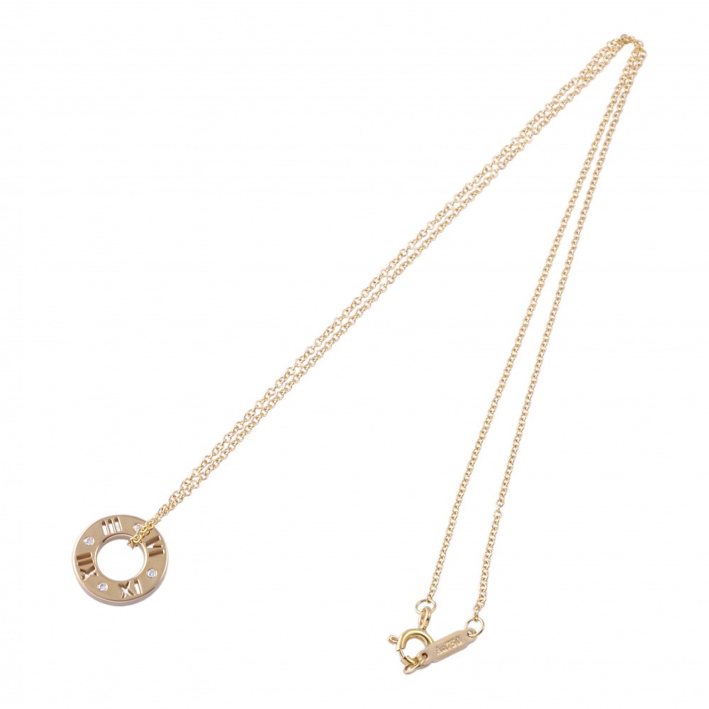 Tiffany & Co. Atlas 4P Diamond Necklace 18K Yellow Gold