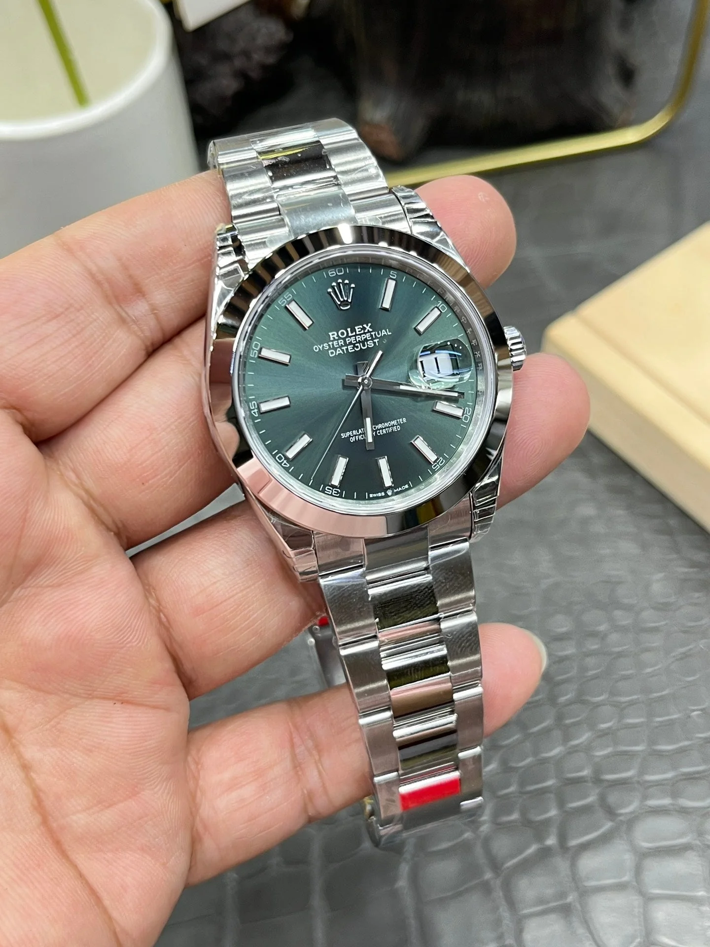 Rolex Datejust 41mm Silver Green
