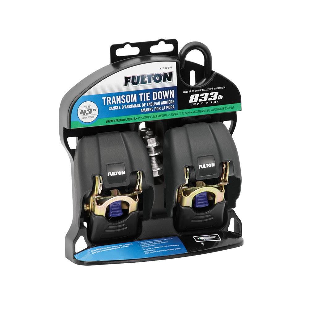 Fulton 2060366 Transom Retractable Ratchet Tie Downs – Pack of 2