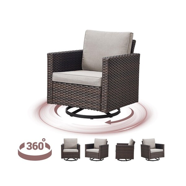 PE Wicker Sofa Rocking Chair Ottoman Set of 9