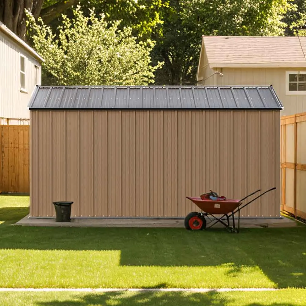 Patiowell 10x12 Metal Shed Pro With an Optional Floor Base