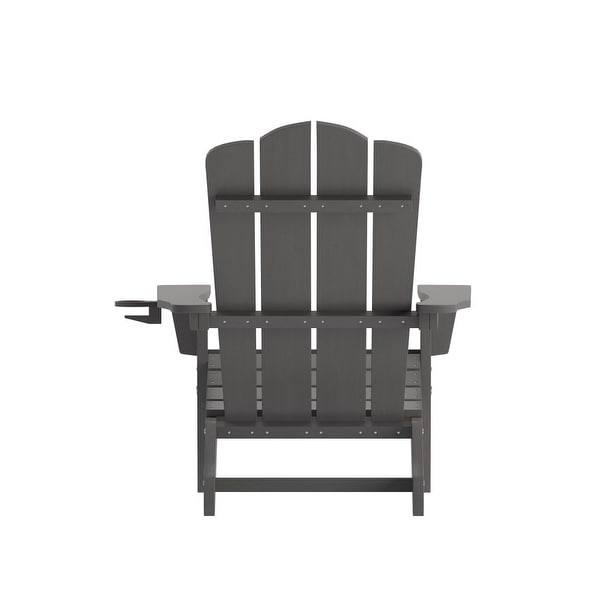 Set of 4 AllWeather Adirondack Chairs with Cupholders