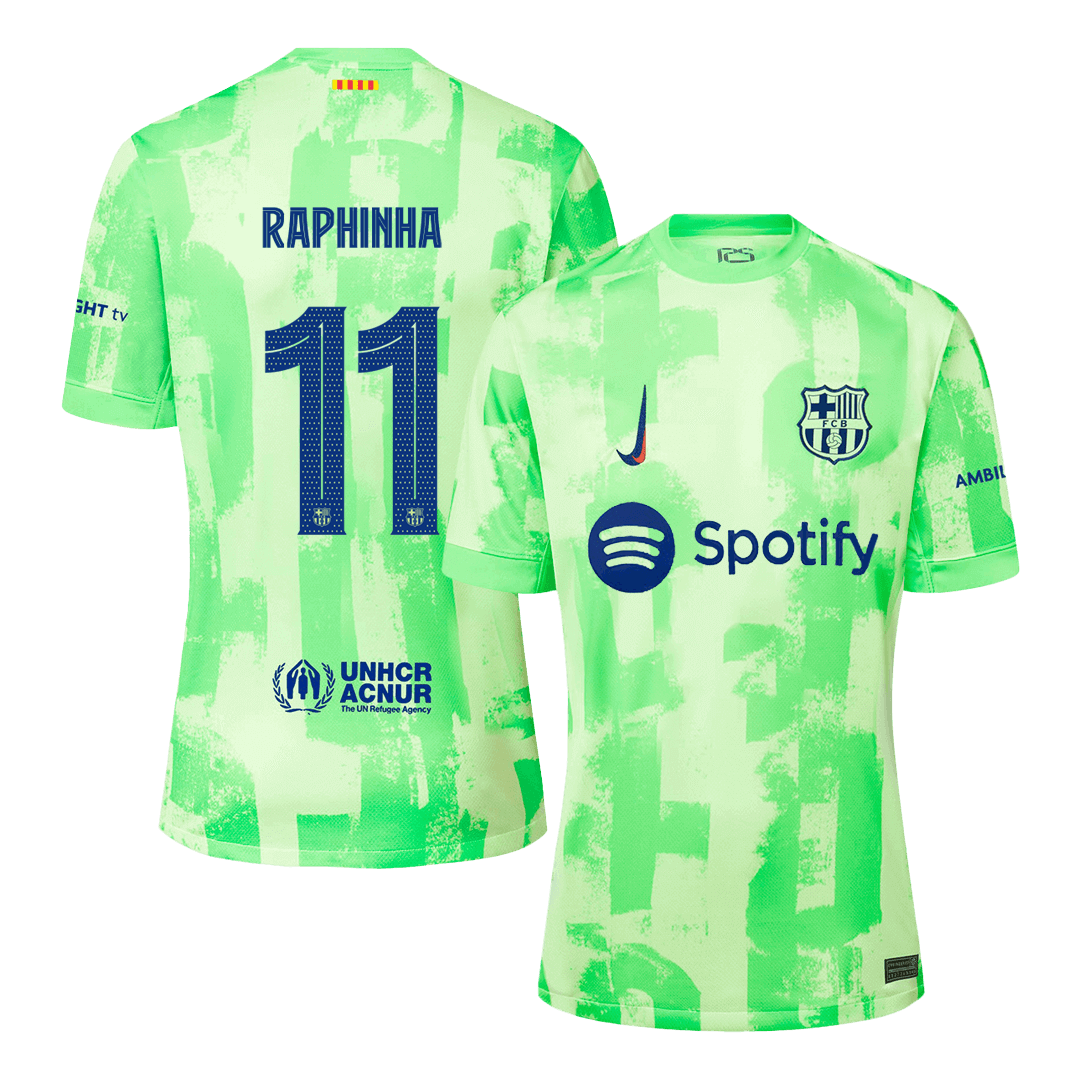 RAPHINHA #11 Barcelona Third Away Soccer Jersey -UCL