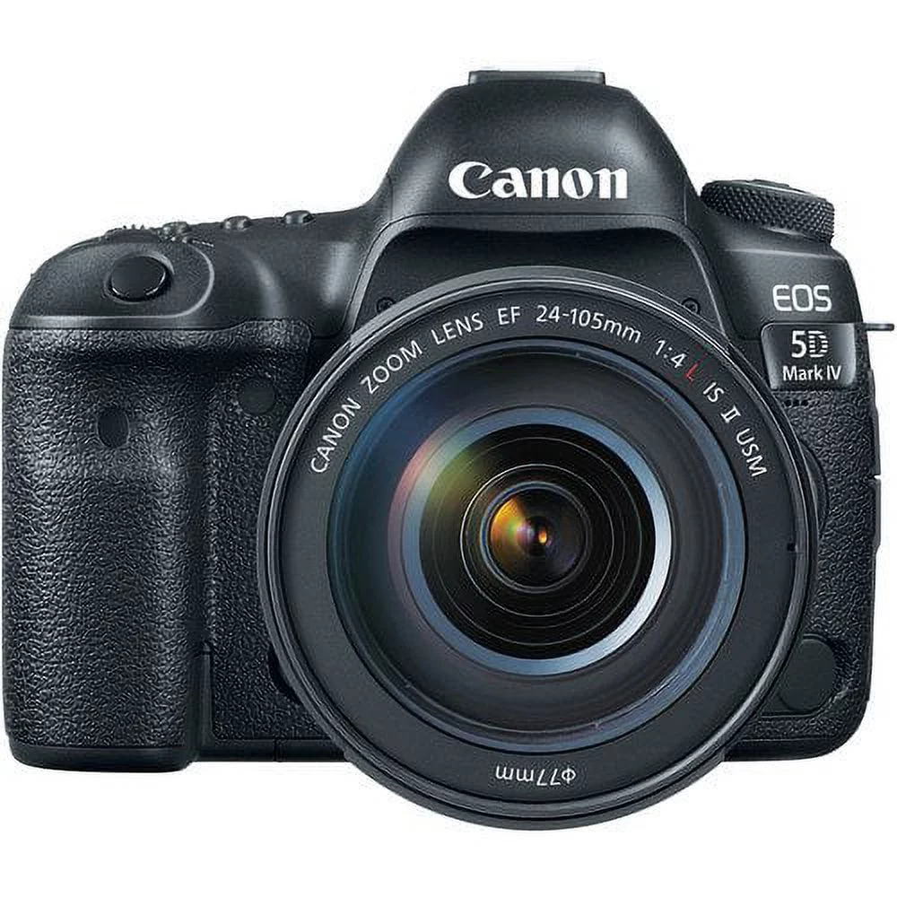 Canon EOS 5D Mark IV DSLR Camera with 24-105mm f/4L II Lens (Intl Model) W/ Bag, Extra Battery, LED Light, Mic, Filters and More - Advanced Bundle