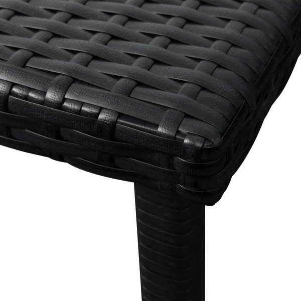 vidaXL Sun Lounger with Cushion and Table Poly Rattan Black