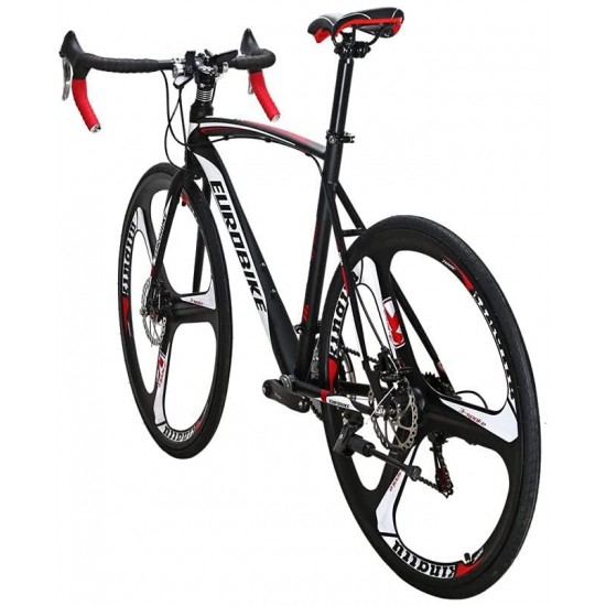 700C Adult Road Bike Steel Frame 54 Mag Wheel Dual Disc Brake 21 Speed Gear System Men Road Bicycle