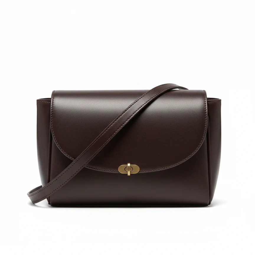 Dark Brown Curved Bag