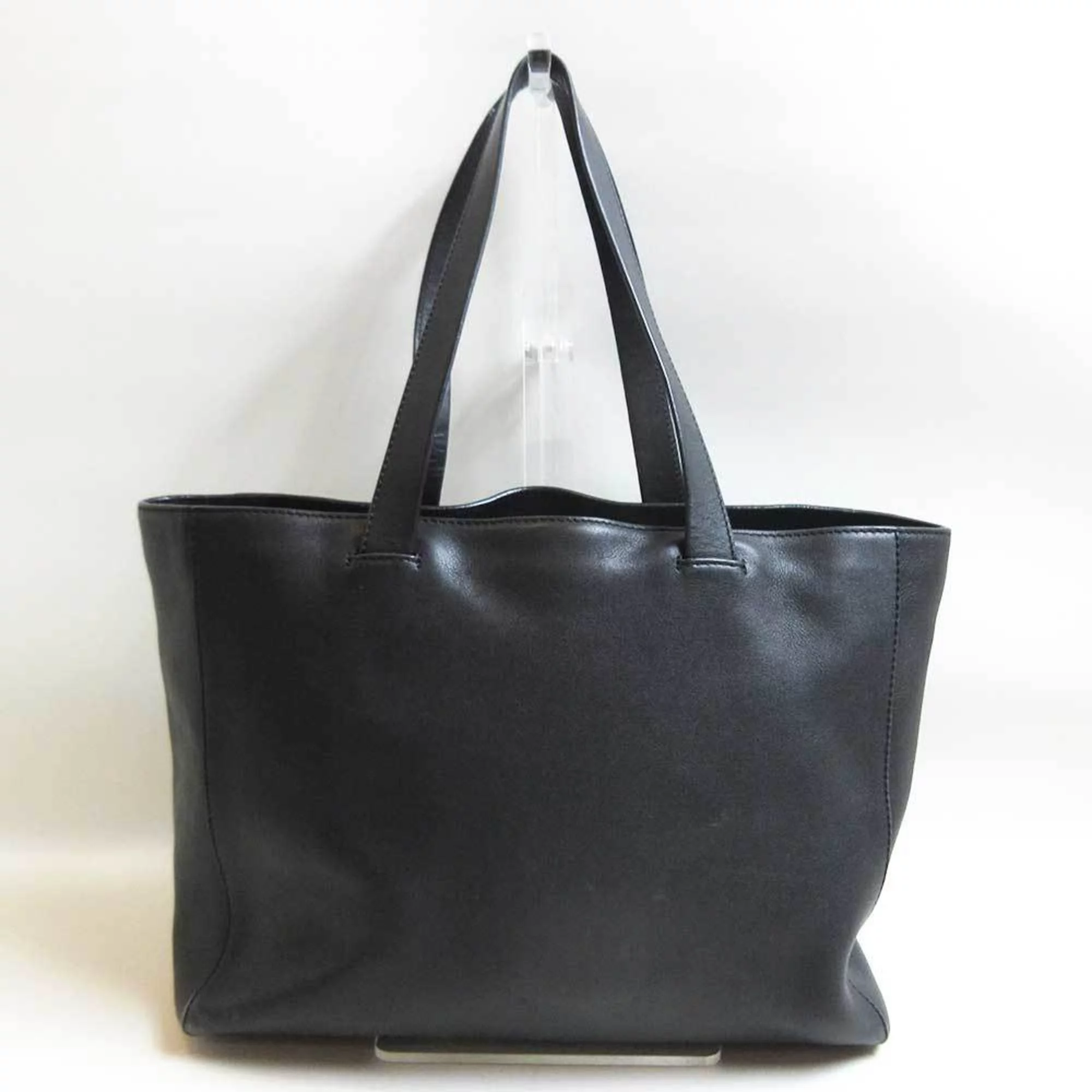Pre-Owned Loewe East West shopper black tote bag hand B+ rank leather LOEWE (Good)