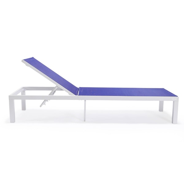 Aluminum Beach Pool Sun Lounge Chair Sling Mesh Fabric Reclining Stackable Lounger Chair