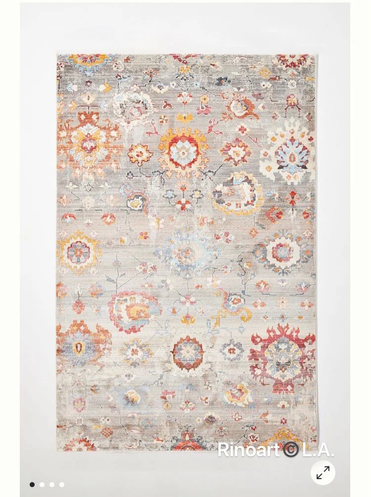 CP028 - Bohemian Sunflower Carpet Villa Living Room Bedroom Modern Light Luxury Full-Patterned Floor Mat