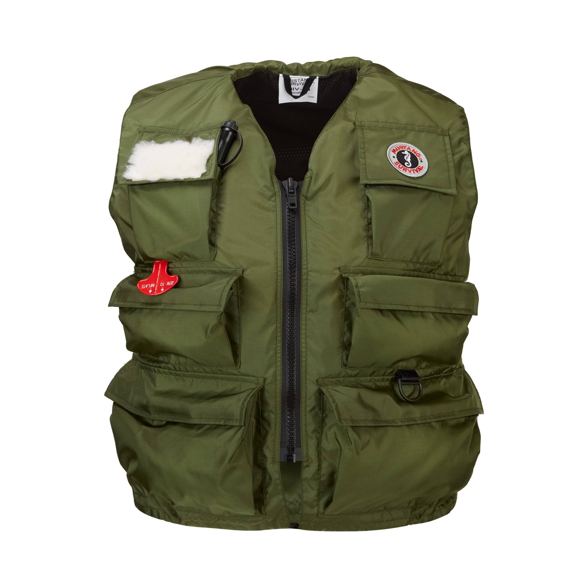 Mustang Inflatable Fisherman&s Vest - Manual - SM - Olive