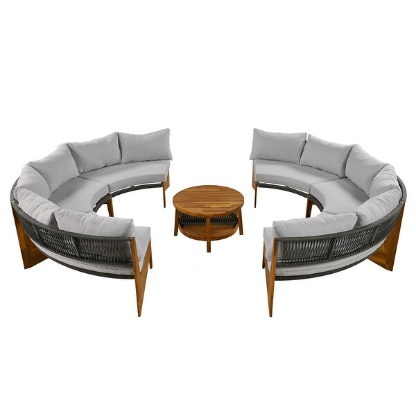 Curved Shape Sofa Set PE Wicker Furniture Conversation Sets