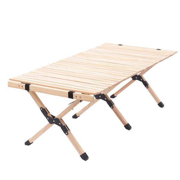 Outdoor Portable Folding Dining Wood Table,Camping/Beach/Patio/Picnic