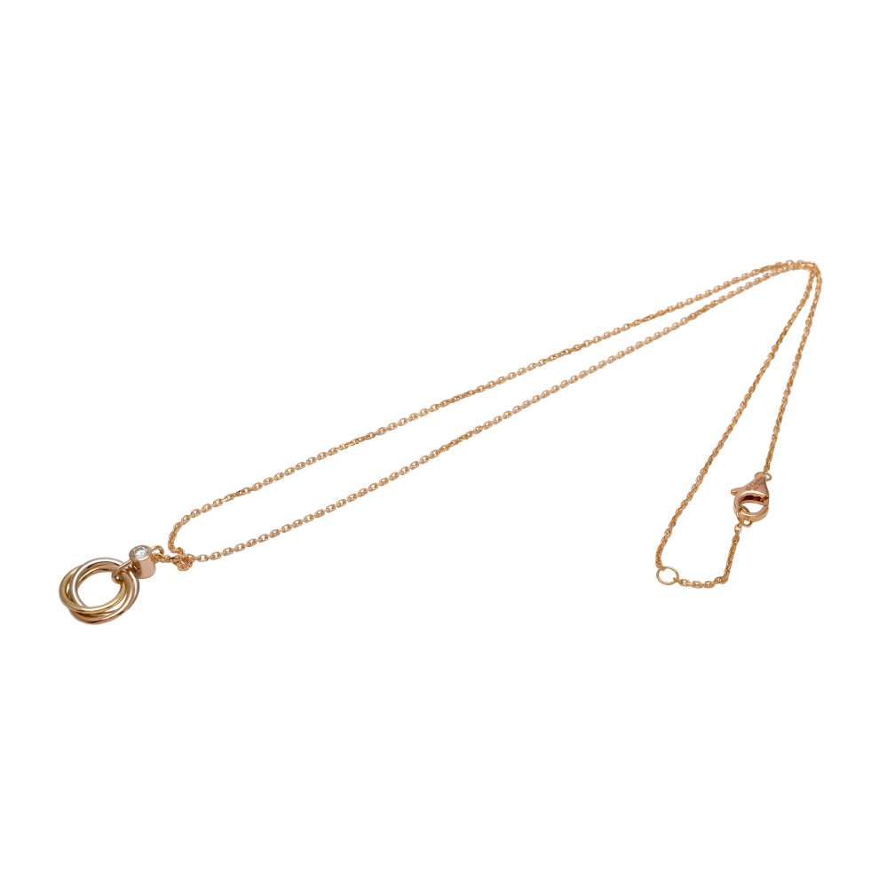 Cartier Trinity Necklace Tri-Gold Diamond B7223500